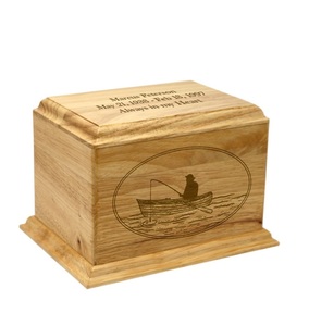 Fisherman Wood Custom Wood <b>Urn</b> for Cremated Remains wooden <b>urns</b> for human ashes - Product Image 1