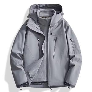 Veste matelassée à capuche pour homme, tissu en toile, imperméable, coupe-vent, respirante, col montant, fermeture éclair, vêtements de travail d'hiver, service OEM - Product Image 4