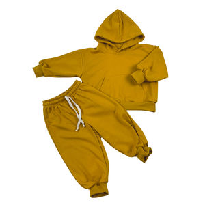 Sweat-shirts à capuche unisexe en coton biologique 2 pièces personnalisés pour enfants printemps et automne ensembles de sweat-shirts personnalisés pour enfants - Product Image 5