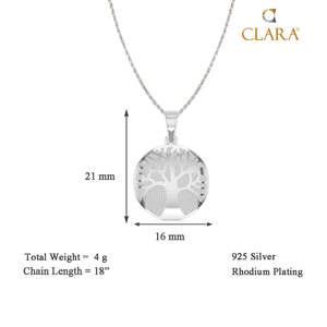NOVAMART Fine Rhodium-Plated Trendy <b>Tree</b> of Life Pendant <b>Necklace</b> with Zircon and Diamond Accents Wholesale Export - Product Image 4