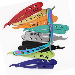 Rasoir de barbier droit doré avec manche pliable et support pour rasoir de coupe de barbe pour hommes, personnalisable avec logo, 1 pièce - Product Image 3