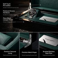 Boîte à montre personnalisée pour homme, boîte d'emballage de montre en cuir de luxe avec insert en coussin pour la présentation de cadeaux de marque, boîte de montre de luxe