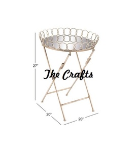 Bandeja para servir comida de hierro y vidrio de diseño único con soporte Bandeja para servir té y café en restaurante de forma ovalada de calidad superior - Product Image 4