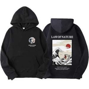 Alta calidad 360gsm tejido antiarrugas de gran tamaño pulóver Sudadera con capucha hombres logotipo personalizable impreso Fitness Hoody venta al por mayor frente - Product Image 5