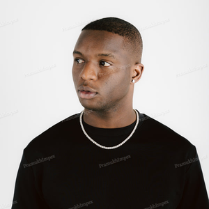 5 MM Round Moissanite <b>Tennis</b> Necklace 18K Gold Iced Out Chain Ready to Ship Hot Selling Diamond Fashion Bling Jewelry for Men - Product Image 5