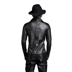 Chaqueta de Invierno para Hombre con Cuello Alto, Forro Polar Cálido, Estilo Gótico, Ajustada, Punk, Negra, de Cuero Sintético para Motocicleta - Product Image 6