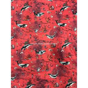 Vente en gros de tissu imprimé de poisson indien par taille, robe d'été pour enfants, jupe Maxi, costume de nuit, chemises pour bébé - Product Image 6