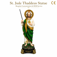 Statue personnalisée en résine de Saint Jude Thaddeus, figurine catholique peinte à la main, ornement religieux, décoration de chapelle à domicile, modèle de Noël