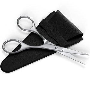 Bolsa de cuero Pu de acero inoxidable alemán, venta al por mayor, tijeras para barba y bigote, tijeras de salón - Product Image 5