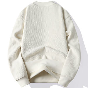 เสื้อสเวตเตอร์คอกลมสำหรับผู้ชายเสื้อสวมหัวทรงหลวมแบบเรียบสำหรับฤดูหนาวเสื้อสเวตเชิ้ตกันหนาวแบบนุ่มระบายอากาศได้โลโก้ออกแบบได้ตามต้องการ - Product Image 4