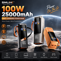 Nouvelles batteries externes de 25000 mAh, batterie externe 100W pour téléphone, câble, grande batterie portable, chargeur pour téléphone, ordinateur portable
