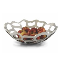 Corbeille à fruits écologique en argent plaqué, à un seul niveau, pour salades et fruits, idéale pour les fêtes et la maison, faite à la main, personnalisable, pour la table de cuisine