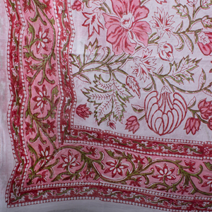 Luxury Craftjaipur <b>Ladies</b> Sanganeri Floral Block Printed Cotton Sarong Handmade Pareo Beach Cover Traditional <b>Shawls</b> - Product Image 4