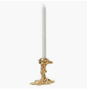 Bougeoir en métal à double bras avec un design symétrique et une sensation élégante adapté à la salle à manger ou aux présentoirs de manteau - Product Image 5