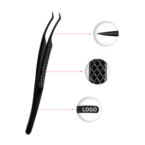 Pince à cils de marque privée personnalisée avec logo imprimé 45 75 90 degrés pointe en fibre Nano Grip pour l'extension des cils - Product Image 6