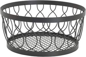 Cesta de centro de mesa de metal con círculo moderno Diseño flexible ecológico Gris - Product Image 3