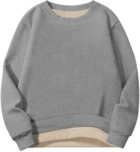 OEM Wholesale Custom Printed Crewneck Pullover Sweatshirt Winter Warm Sherpa <b>Fleece</b> <b>Hoodie</b> with Drop-shoulder for Women - Product Image 1