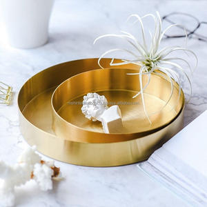 Bandeja redonda de acero inoxidable para servir, bandeja rectangular de Metal árabe, venta al por mayor - Product Image 4