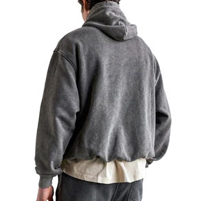 Sudadera con capucha de lana lavada Vintage pesada para hombre con logotipo personalizado, lavado ácido térmico, diseño de talla grande, ropa de invierno disponible al por mayor - Product Image 3