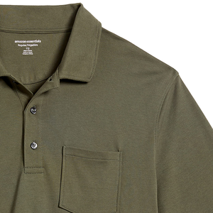 เสื้อยืดสีทึบ210 GSM กันน้ำกันคราบน้ำมันโลโก้ที่กำหนดเองร้านกาแฟเสื้อยืดกันรอยเปื้อน - Product Image 3