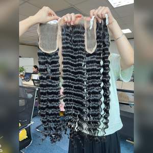 Cabello Humano Remy Virgen Vietnamita 12A de Lujo Más Vendido, Ondulado Profundo Suelto, Trama Única, Cierres de Cabello, Trama Frontal de Encaje - Product Image 1