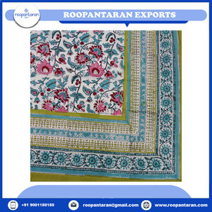 Mantel rectangular para boda, bloque de mano impreso, artesanía atemporal, manteles de algodón puro para suministro a granel - Product Image 4