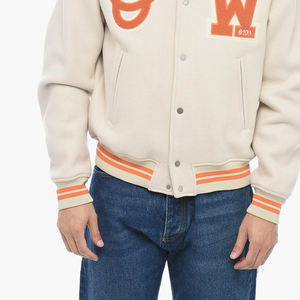 Chaqueta universitaria de lana de alta calidad hecha a medida, parches ligeros de chenilla, chaqueta fina de invierno con cuello levantado y diseño propio - Product Image 2