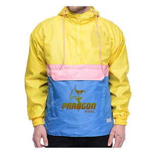 2 colores a prueba de viento de nylon media cremallera hombres por encargo en blanco chaqueta cortavientos hombres - Product Image 1