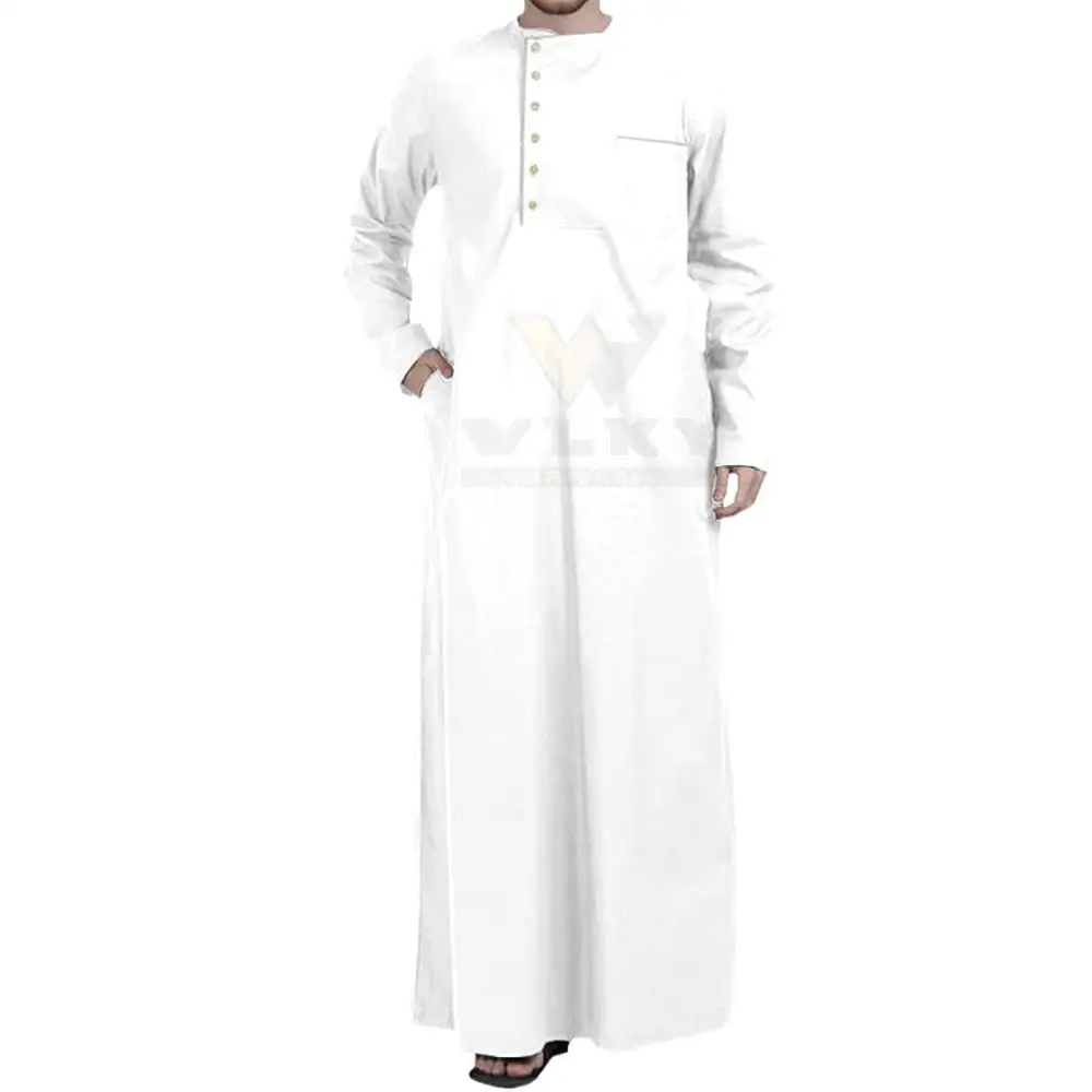 Islamitische Kleding Lange Mouw Mannen Thobe Arab Jubba Arabian Thobe Arabische Jurk Kaftan Voor Mannen Moslim