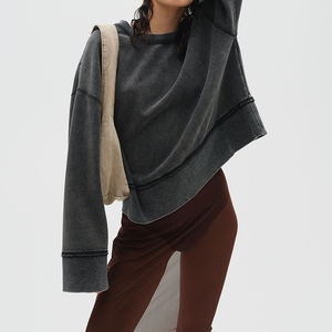 เสื้อสเวตเตอร์คอกลมสำหรับผู้หญิงเสื้อสเวตเตอร์คอกลมพิมพ์ลายแบบสวมหัวขนาดใหญ่พิเศษโลโก้ตามสั่ง - Product Image 1