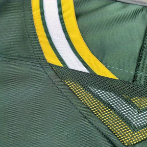 Maillot de rugby de football américain vert classique col en V broderie couture demi manches équipe personnalisée uniforme respirant pour l'entraînement - Product Image 4