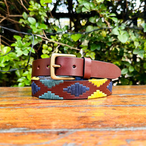 Mencia เข็มขัดโปโลผู้ชายหรูหรา, 100% หนังแท้หัวเข็มขัดทองเหลืองเคลือบขี้ผึ้งปรับแต่งสไตล์ลำลองเป็นมิตรกับสิ่งแวดล้อม - Product Image 1