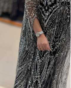 Vestidos de Noche de Alta Costura, Estilo Imperio, con Bordado de Cristal y Cuentas, Largos hasta el Suelo, Ecológicos, para Bodas y Fiestas - Product Image 4