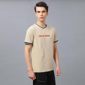 OEM/ODM Vente en gros T-shirt pour homme surdimensionné personnalisé en coton/fibre de bambou, vierge, unisexe, écologique, 300 g/m², haute qualité, logo imprimé - Product Image 1