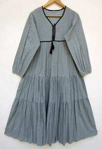 Verano Boho mujer manga larga Midi gasa vestido elegante Casual Mini vestido de fiesta botón decoración Natural para adultos - Product Image 6