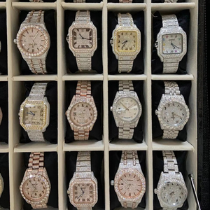 Nhà Máy Bán buôn chất lượng hàng đầu moissanite xem bạc tùy chỉnh tinh khiết hip hop kim cương Mens xem ngày hiển thị đồng hồ cơ khí - Product Image 1