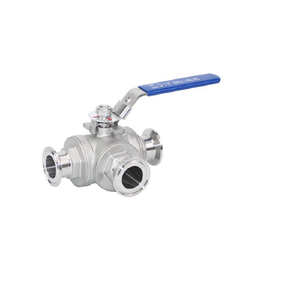 Vannes à bille à bride en acier au carbone 1/2\"-4\" à 3 voies en T, filetage interne NPT, commande manuelle, étanchéité OEM PTFE/EPDM - Product Image 3