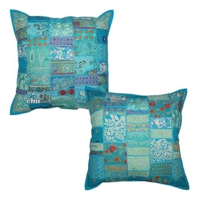 High Quality Square Boho Vintage Home Furnishing Handmade Cotton Patchwork <b>Cushion</b> <b>Cover</b> Embroidered Customizable Eco-Friendly - Product Image 1