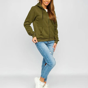 Sudadera con Capucha para Mujer, Color Verde, con Cierre, Ropa Casual de Invierno, Precio Económico, Sudadera de Algodón para Mujer - Product Image 4