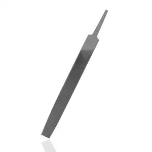 A 6-inch High Carbon Steel Hand File With Flat Medium Cut Double Cut Teeth Designed For Wood And Metal Sharpening Tasks.