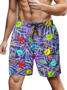 High Street Shorts de sport pour hommes Shorts de plage décontractés imprimés en usine pour l'embarquement de natation OEM solide - Product Image 4