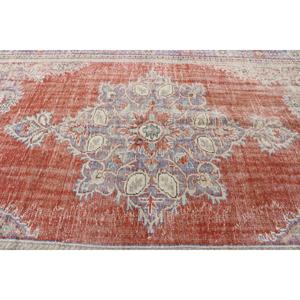 Tapis turc vintage 8,2x13,1 pi (250x400 cm), tapis à carreaux rouges - Product Image 5