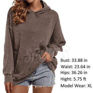 เสื้อฮู้ดแฟชั่นสำหรับผู้หญิงขนาดใหญ่พิเศษเสื้อมีฮู้ดซักกรด - Product Image 4