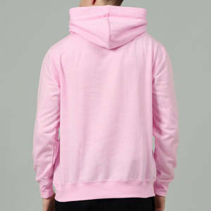Sudadera con capucha rosa de punto liso con cremallera, unisex, informal, de manga larga, cálida, de forro polar, estilo urbano, a la moda - Product Image 3