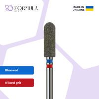 Foret à cuticules haute performance 4,0 mm bleu+rouge en diamant, forme cylindrique arrondie, outils de pédicure à marque privée