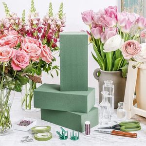 3 spugne floreali rettangolari 23x11x8 cm verde-per composizioni floreali artificiali fresche fioraio piante artificiali verde - Product Image 3