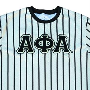 Camiseta de béisbol a rayas-Camiseta de malla Tuk Neutral 11/1 | Letras de chenilla bordadas | Ropa de fraternidad y hermandad - Product Image 6