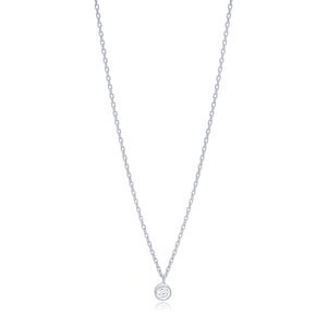 Colgante minimalista de Plata de Ley 925 con piedra de circón, colgante de cadena con colgante, diseño redondo - Product Image 5
