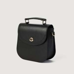 Sandra Summer Fashion Lady's <b>Black</b> Leather Saddle <b>Bag</b> - Product Image 4