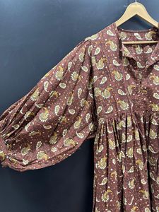 Elegante vestido MIDI informal de algodón estampado para mujer, ligero, elegante, natural, línea A, silueta, cantidad a granel disponible - Product Image 3